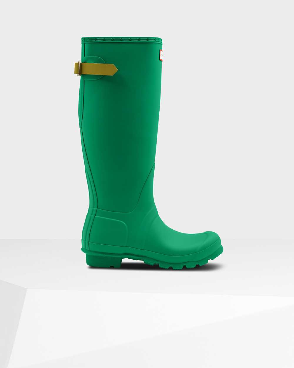 Hunter Original Tall Back Adjustable Women's Rain Boots NZ-61403V Green